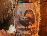 Turkey Lit Candle with Wreath