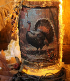 Turkey Lit Candle with Wreath