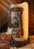 Turkey Lit Candle with Wreath