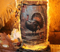 Turkey Lit Candle with Wreath