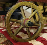 Hide Covered German Horse Pull Toy with Wagon LIGHTS UP