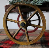 Hide Covered German Horse Pull Toy with Wagon LIGHTS UP