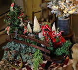 Hide Covered German Horse Pull Toy with Wagon LIGHTS UP