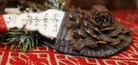 19th Century Woodland Pine Cone and Fabric Wall Pocket