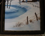Winter Cabin in the Woods Oil Painting