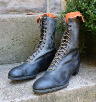 Witches Boots Black Orange Calico Top