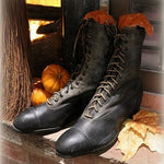 Witches Boots Black Orange Calico Top