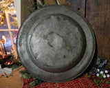 18th Century Pewter Charger Stone Fruit and Festive Holiday Greens