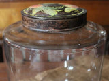 Apothecary Jar Tole Painted Tin Lid Unique