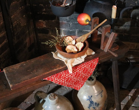 Rare Early Wooden Apple Peeler Table Version with Accessories