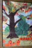 Autumn Tennessee Appalachia Cabin Wool Felted Painting with Grain Painted Frame