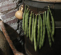 Old Primitive Barrel Gourds String Bean Garland Stoneware Milk Bowl Albany Slip