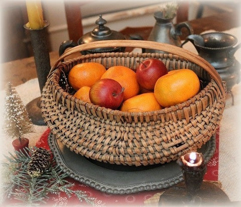 Antique Splint Melon Basket Special Oval Form