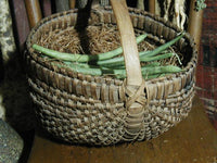 Antique Primitive Woven Splint Buttocks Egg Gathering Basket
