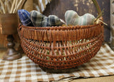 Basket with Homespun Hearts Lit Votive Delightful