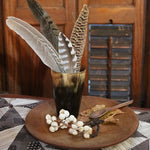 Early Horn Beaker Wooden Plate Feathers Gathering