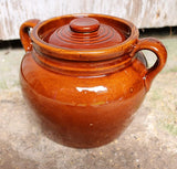Bean Pot Redware Color Vintage with Autumn Flavor
