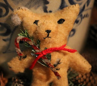 Three festive Artist Bears Snuggled in Holiday Basket