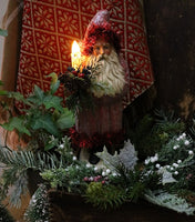 Belsnickel Santa Candle Lights Up Dovetailed Box Gathering