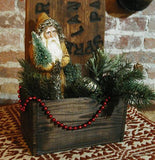 Primitive Christmas Old Pelt Stretcher Marked Sprenger Brewing Co Lancaster PA Box with Santa