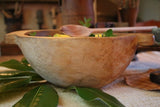 Unusual Hand Carved Bowl with Handles and Spoon