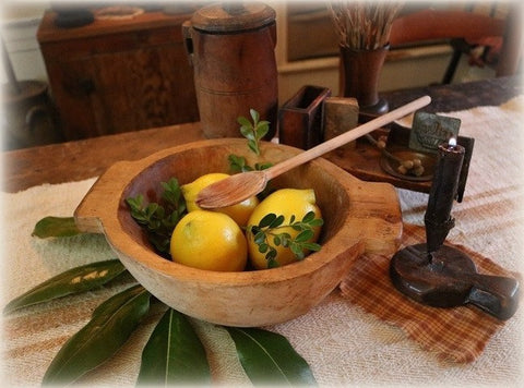 Unusual Hand Carved Bowl with Handles and Spoon