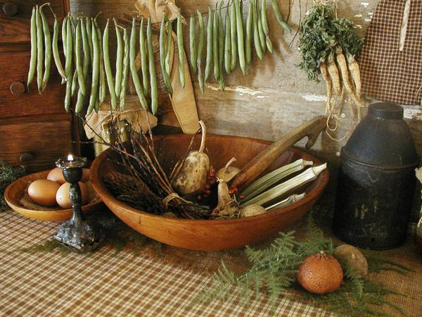 Antique Dough Bowl Primitive Spoon Notched End Fabulous with Surprise