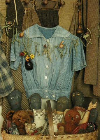 Late 19th Century Child's Sailors Shirt Cadet Blue Calico Sweet Textile