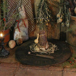 Antique Breadboard Carved Give Us This Day with Sugar Cone German Mellon Baller
