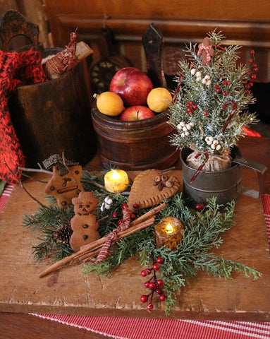 Breadboard Gingerbread Tree Lit Votives Holiday Gathering