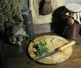 Antique Carved Breadboard with Knife Fabulous Detail