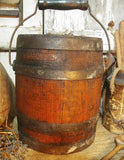 Antique bucket Barrel Staved Stenciled Spiced Figs Bittersweet Hue Fabulous