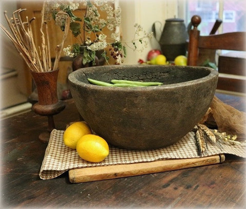 Early Primitive White Ash Burl Bowl