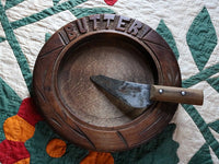 Carved Butter Plate and Cheese Knife Beautiful