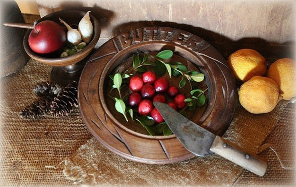 Carved Butter Plate and Cheese Knife Beautiful