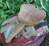 Wooden Bowl Nice Deep Rim and Butter Paddle