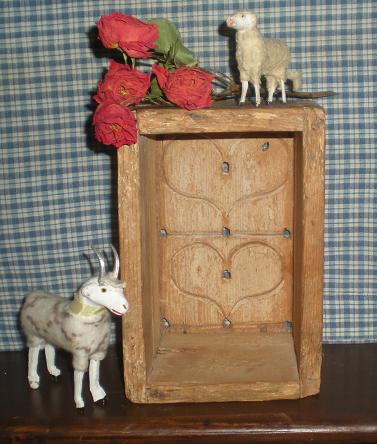 Early Antique Butter Mold Double Heart Design Swedish Folk Art