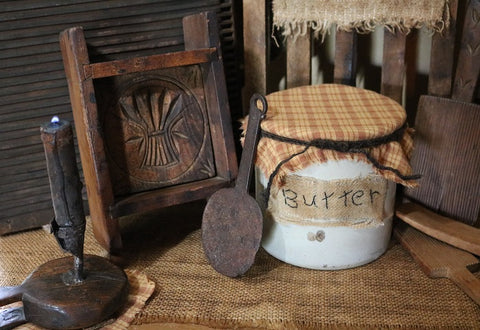 18th Century Forged Iron Butter Pat with Crock