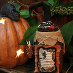 Candle Primitive Halloween with Witches Hat Enchanting