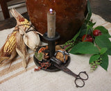 Candle Holder Tin Push Up with Wick Trimmer Autumn