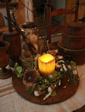 Candle Ring Lit Honeycomb Candle Primitive Spring Gathering