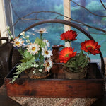 Rare Antique Primitive Carrier with Potted Posies