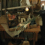 Primitive Old Carrier with Early Spice Drawer Tea Light Decked Out for Autumn
