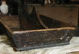 Primitive Antique Divided Carrier with Christmas Greens Chalkware Belsnickle