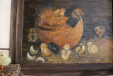 Mother Hen and Baby Chicks Oil Painting