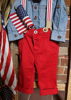 Childs 4th of July Outfit with Suspenders Cute