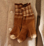 Childs Socks Brown Checked Sweet