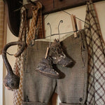 Old Winter Woolen Britches with Leather Baby Shoes Sweet