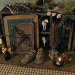 Child's Old Slate Early English Book Mary Jane Style Shoes Gathering