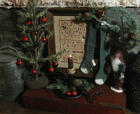 Child's Long Stockings Hand Knit Elephant Grey Primitive Christmas
